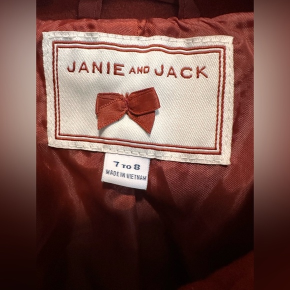 Janie & Jack Red Button-Up Jacket size 7-8 Kids Coat - Picture 4 of 11